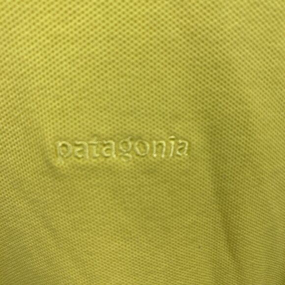 Patagonia Polo Shirt Adult Medium Yellow Short Sleeve Casual Hiking Outdoor Mens - Picture 3 of 5